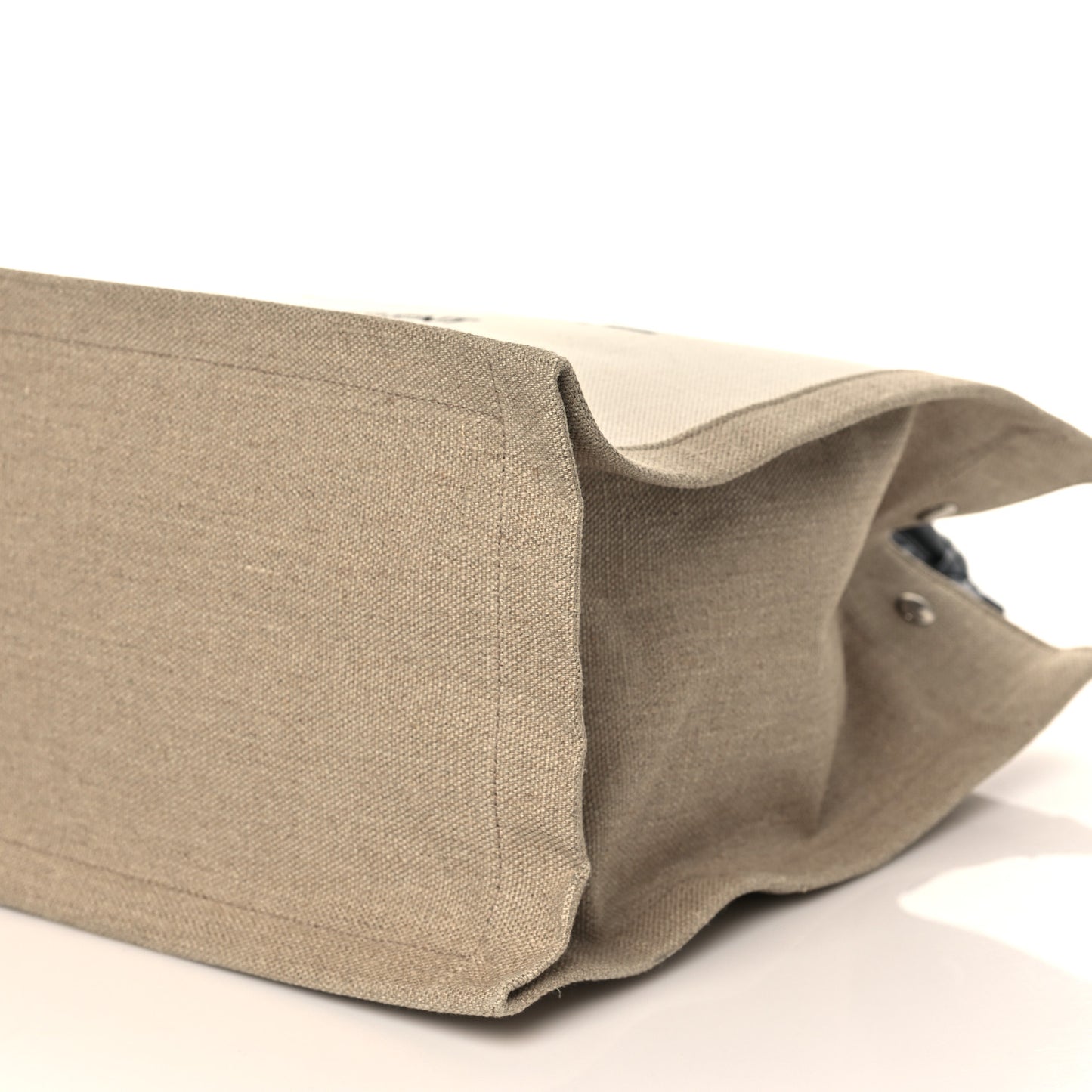 Linen Calfskin Small Rive Gauche Tote Greggio Natural