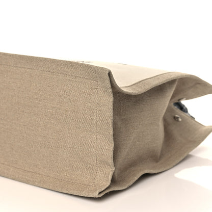 Saint Laurent Linen Calfskin Small Rive Gauche Tote Greggio Natural 9 of 9
