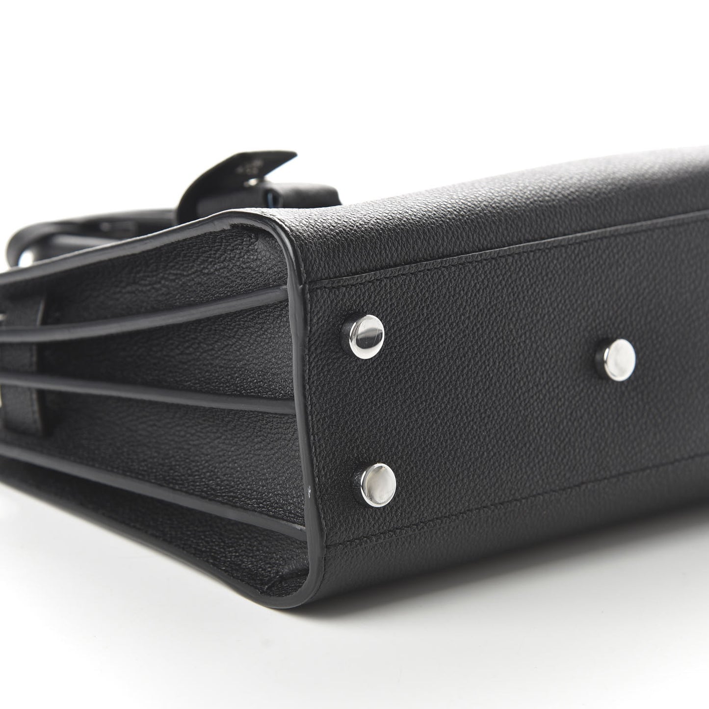 Grained Calfskin Nano Sac De Jour Black
