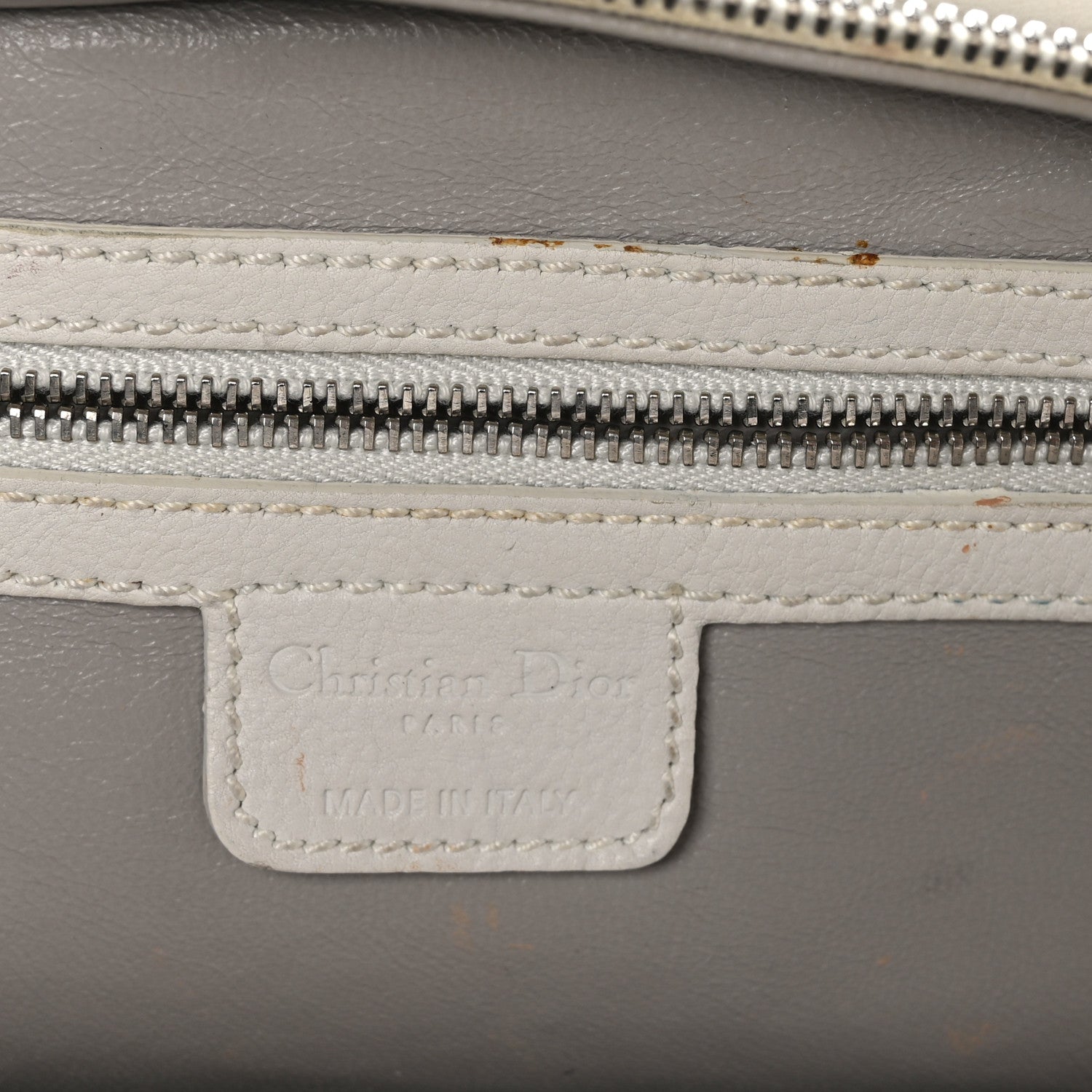 Christian Dior Calfskin My Dior Frame Pocket Satchel White 6 of 12
