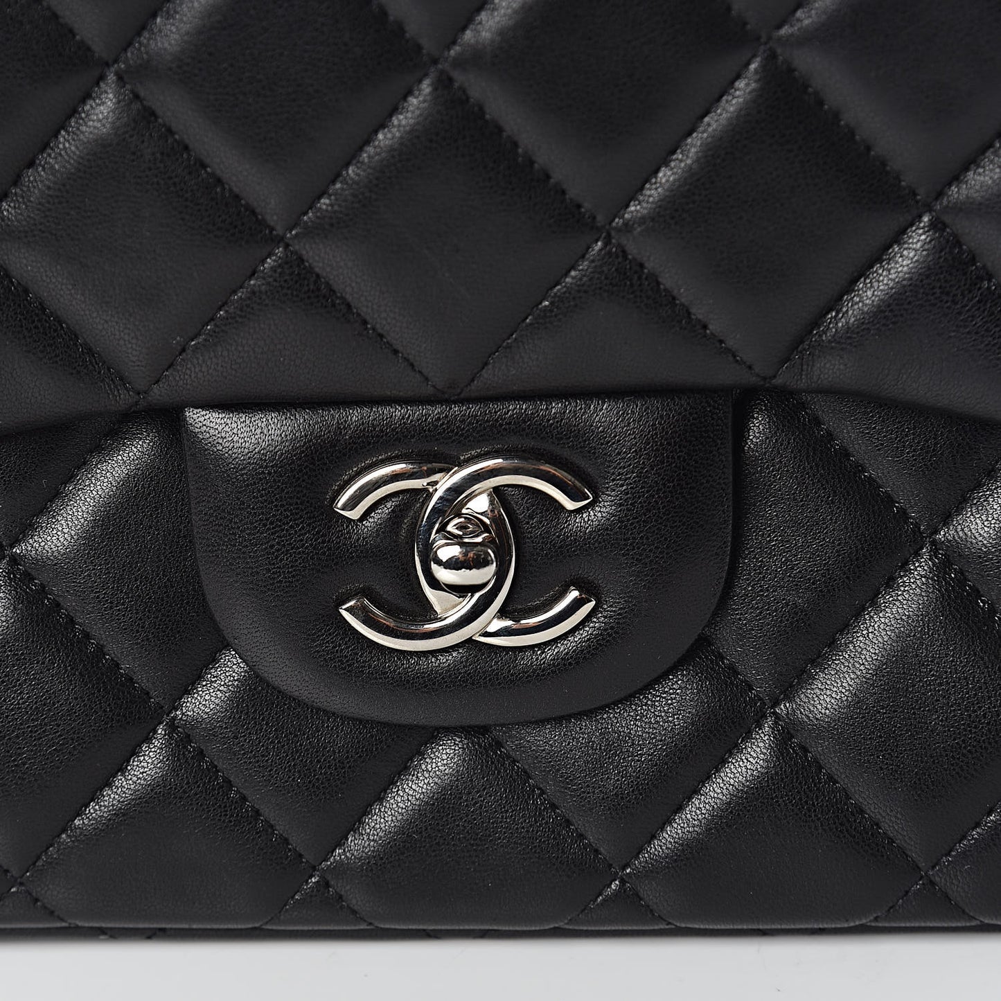 Lambskin Quilted Maxi Single Flap Black