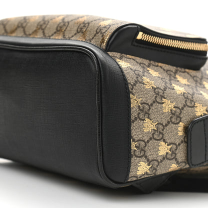 Gucci GG Supreme Monogram Bees Print Small Day Backpack Beige Oro Black 14 of 14