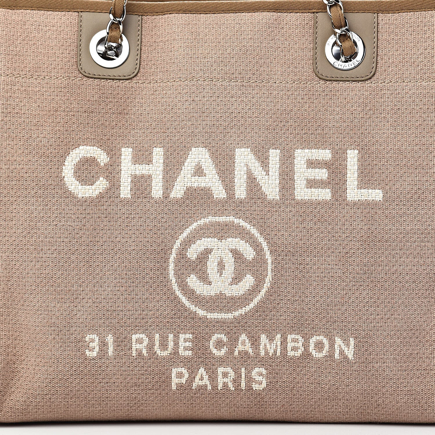 Chanel Canvas Small Deauville Tote Beige 10 of 11