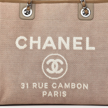 Chanel Canvas Small Deauville Tote Beige 10 of 11