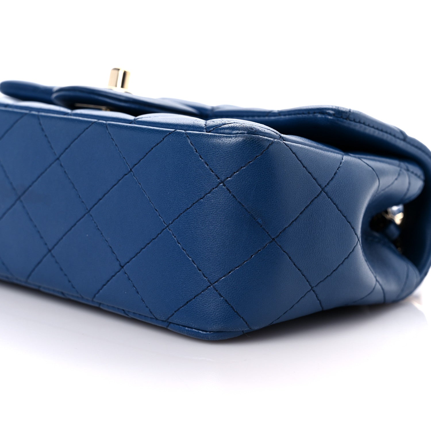 Chanel Lambskin Quilted Mini Rectangular Flap Blue 9 of 14
