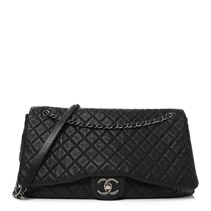 Chanel Grained Calfskin Quilted XXL Travel Flap Bag Black 1 of 10