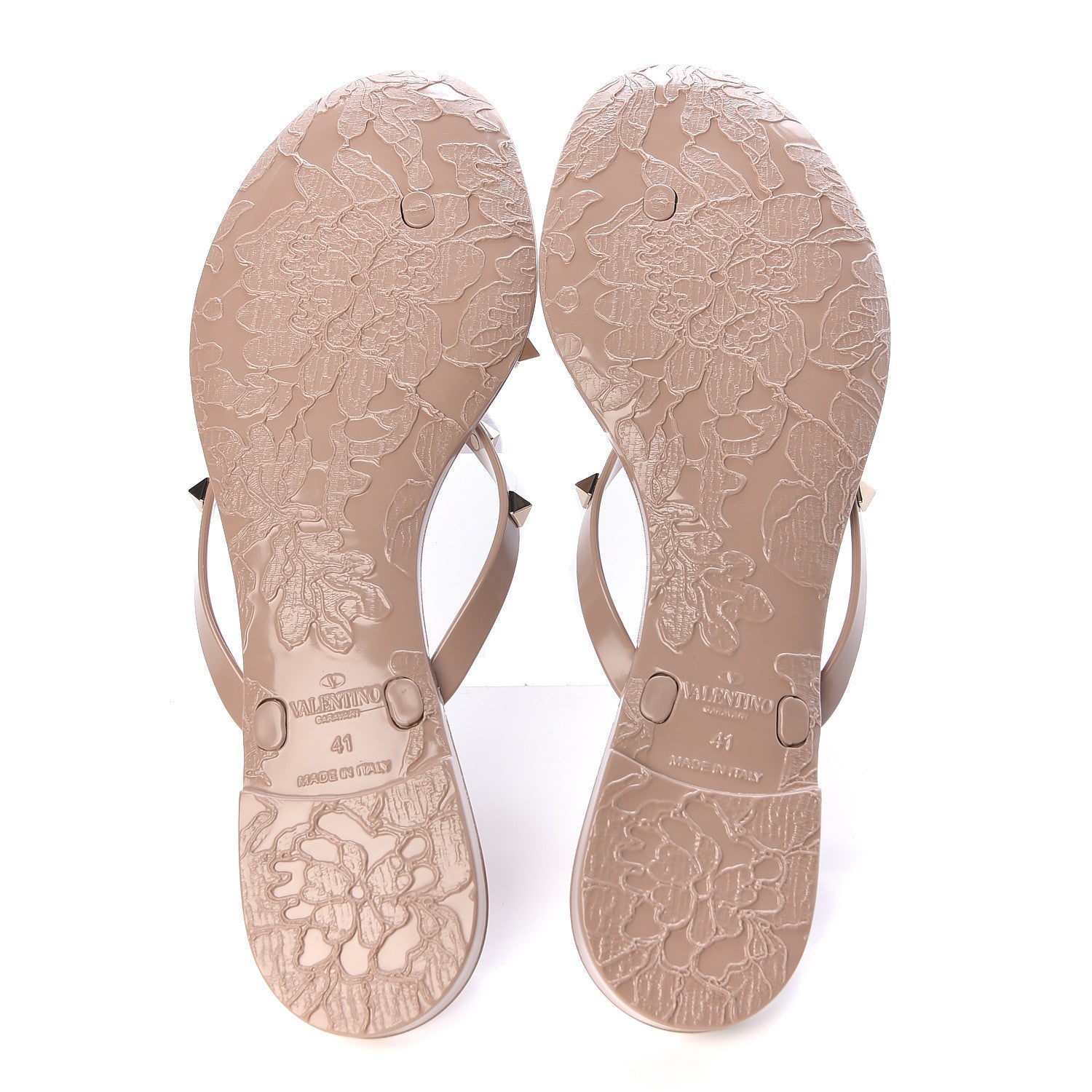 Valentino Garavani PVC Jelly Rockstud Bow Thong Sandals 41 Poudre 5 of 8