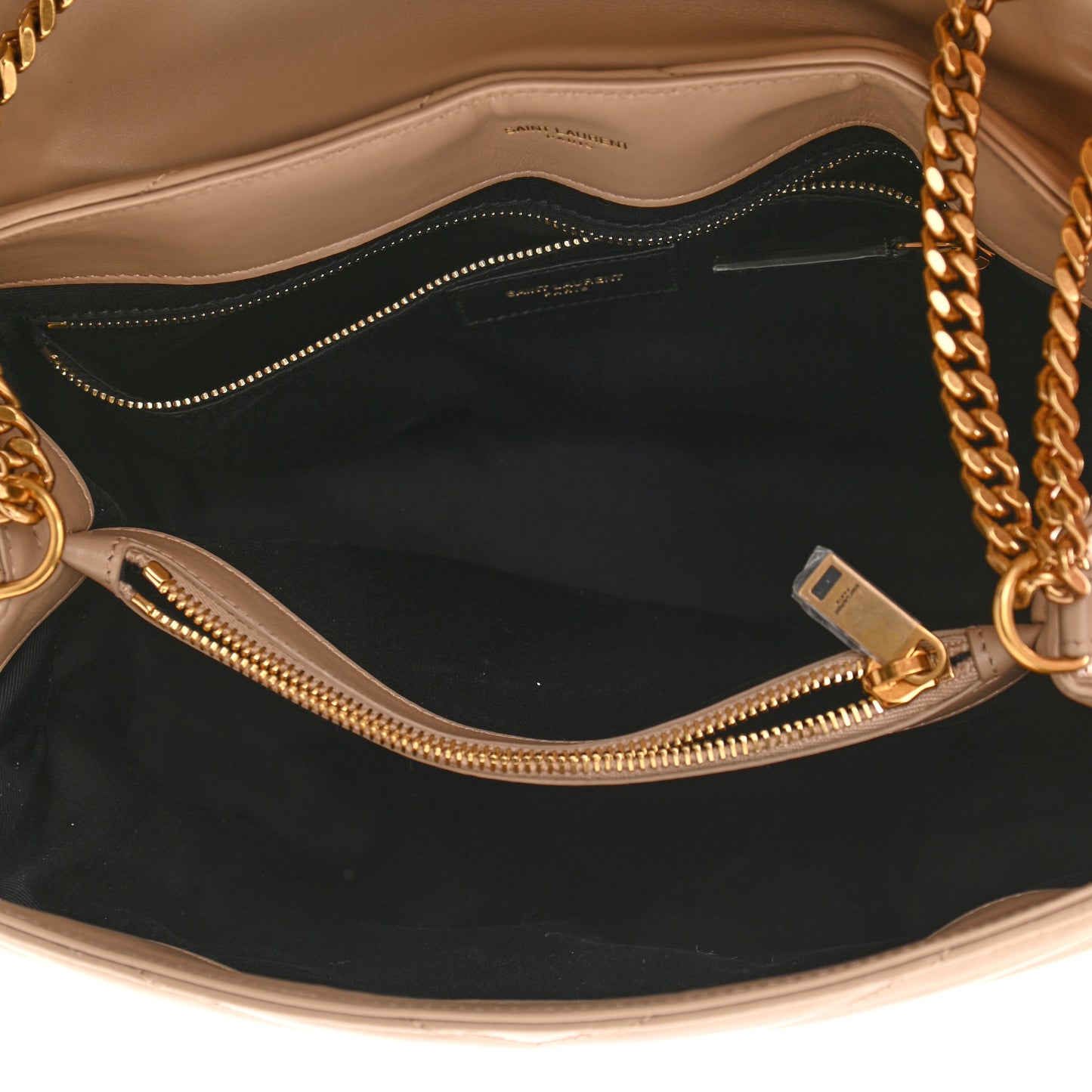 Calfskin Y Quilted Monogram Medium Loulou Chain Satchel Dark Latte