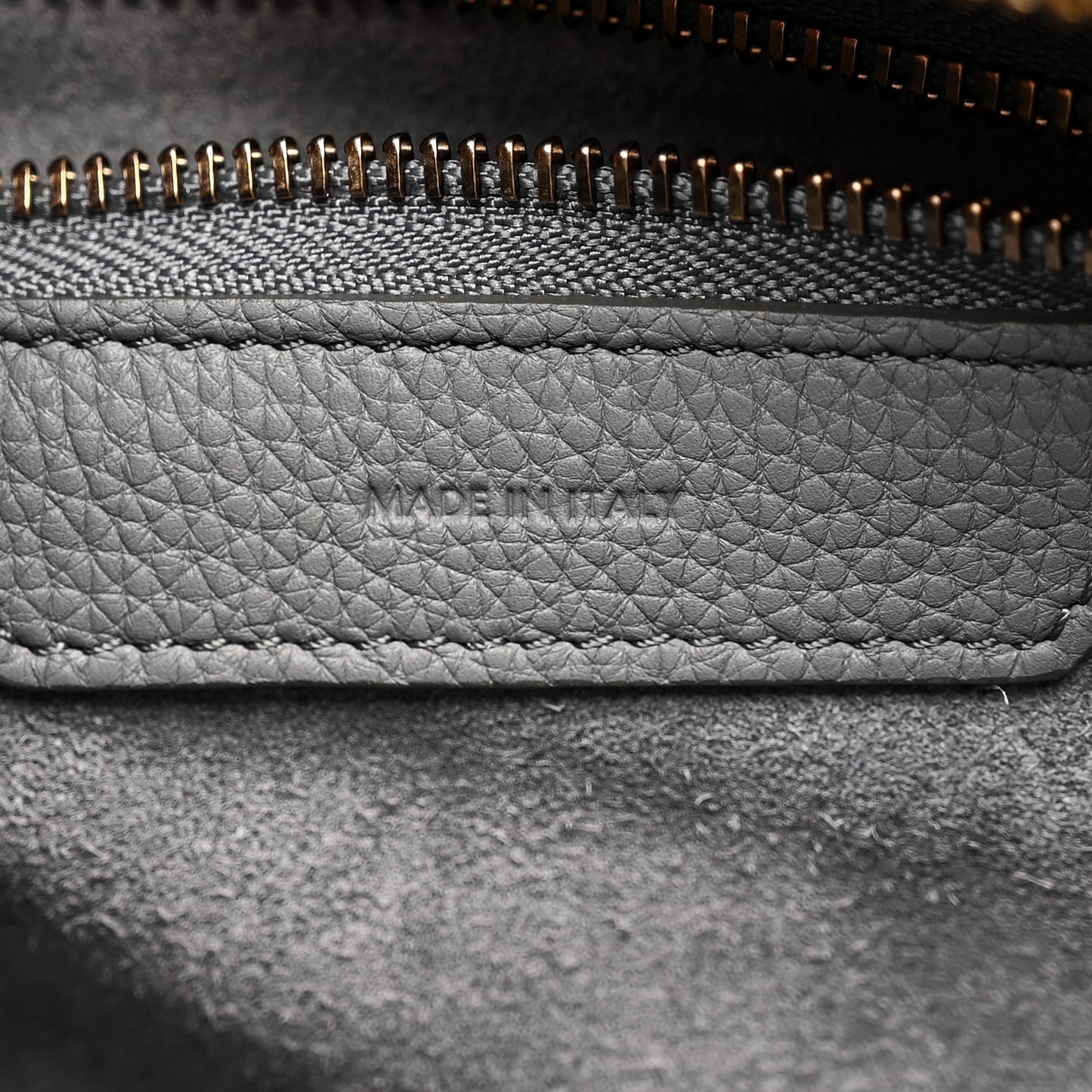 Baby Drummed Calfskin Micro Luggage Kohl