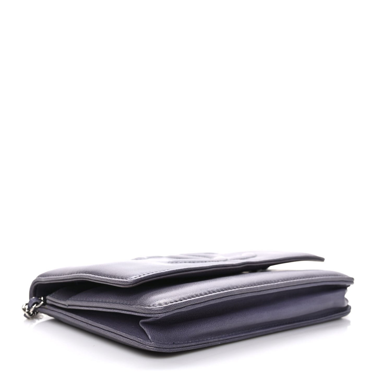 Lambskin Timeless CC Wallet on Chain WOC Light Purple