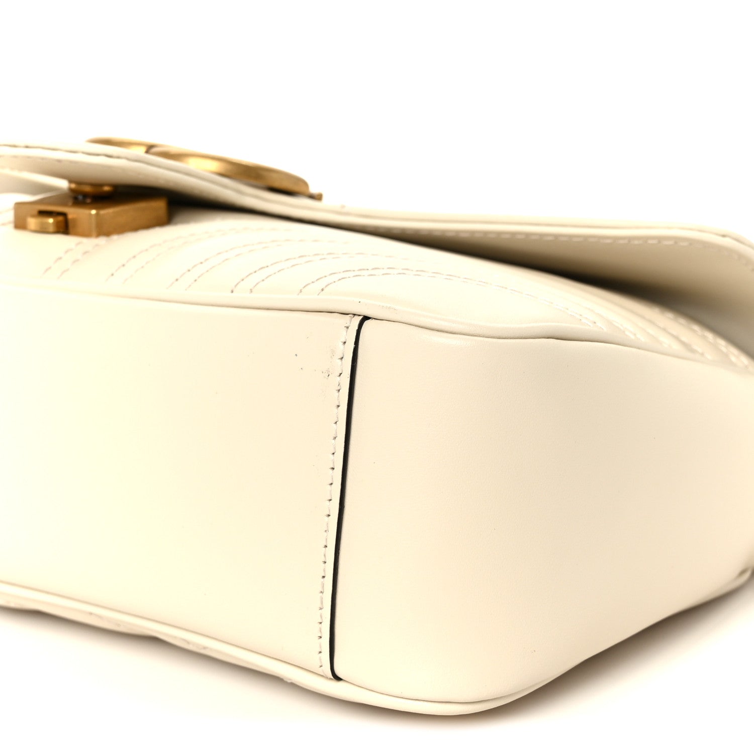 Gucci Calfskin Matelasse Small GG Marmont Shoulder Bag White 11 of 11