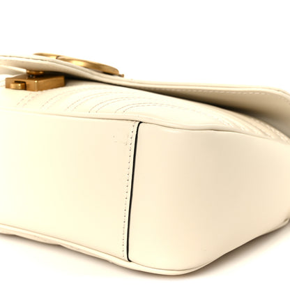 Gucci Calfskin Matelasse Small GG Marmont Shoulder Bag White 11 of 11