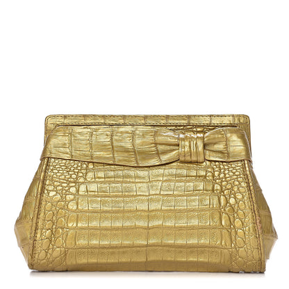 Nancy Gonzalez Crocodile Clutch Gold 1 of 9