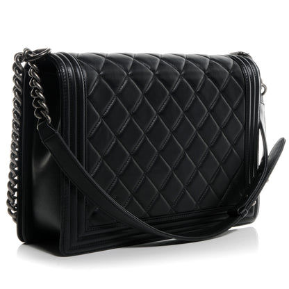 Chanel Lambskin Quilted Large Boy Flap Black 3 of 9