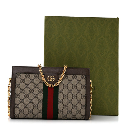 Gucci GG Supreme Monogram Web Small Ophidia Chain Shoulder Bag Brown 12 of 12
