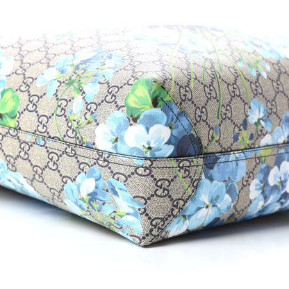 Gucci GG Supreme Monogram Blooms Medium Reversible Tote Beige Blue Navy 8 of 9