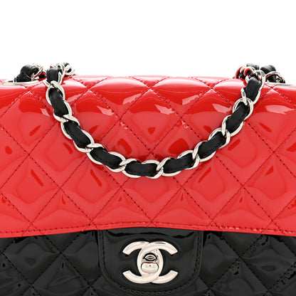 Chanel Patent Calfskin Quilted Bi-Color Mini Rectangular Flap Red Black 8 of 14