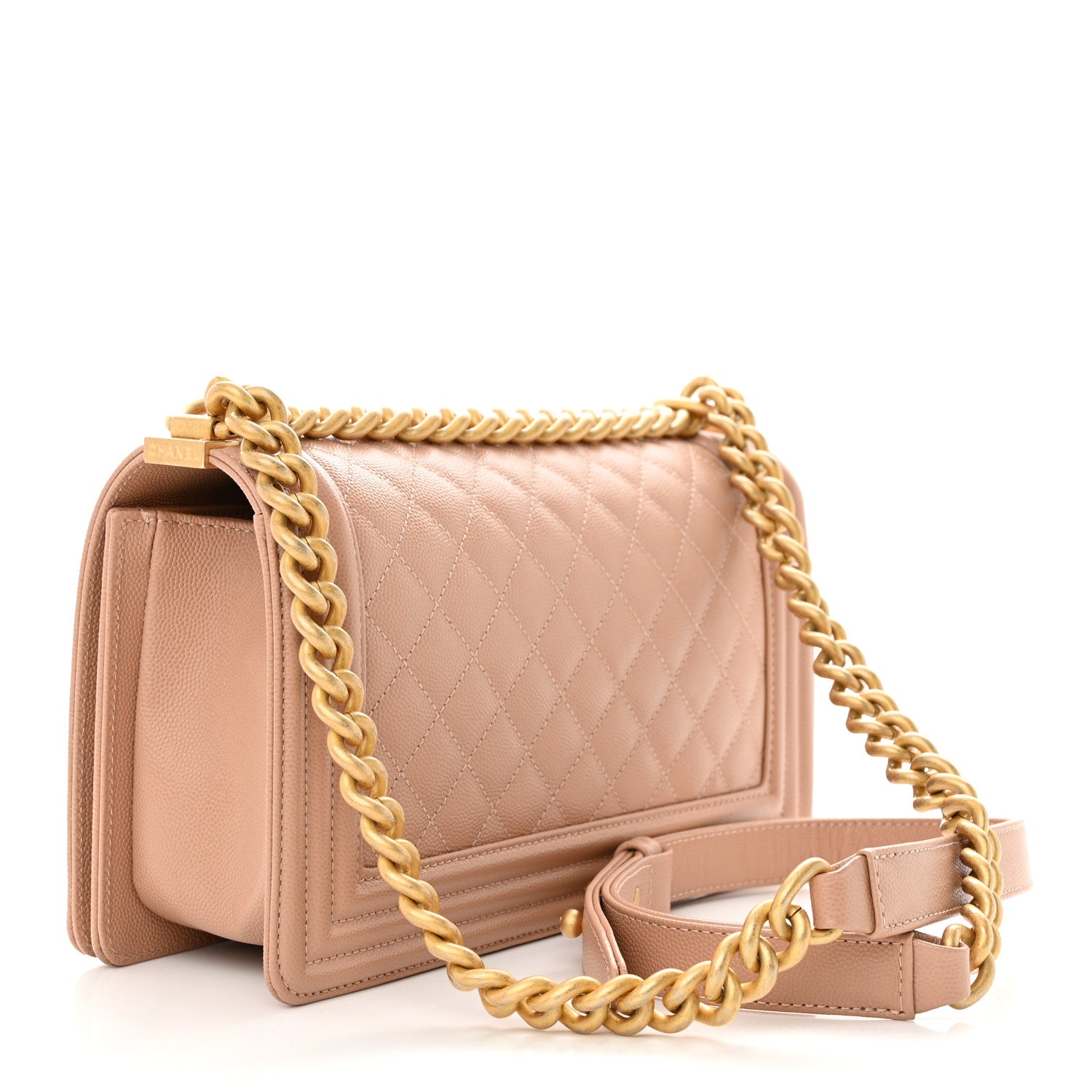 Chanel Caviar Quilted Medium Boy Flap Beige 3 of 10
