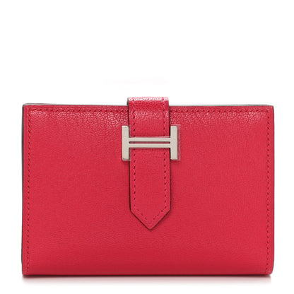 Hermes Chevre Mysore Mini Bearn Wallet Rose Extreme 1 of 8