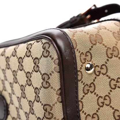 Gucci Monogram Vintage Web Medium Boston Dark Brown 12 of 14