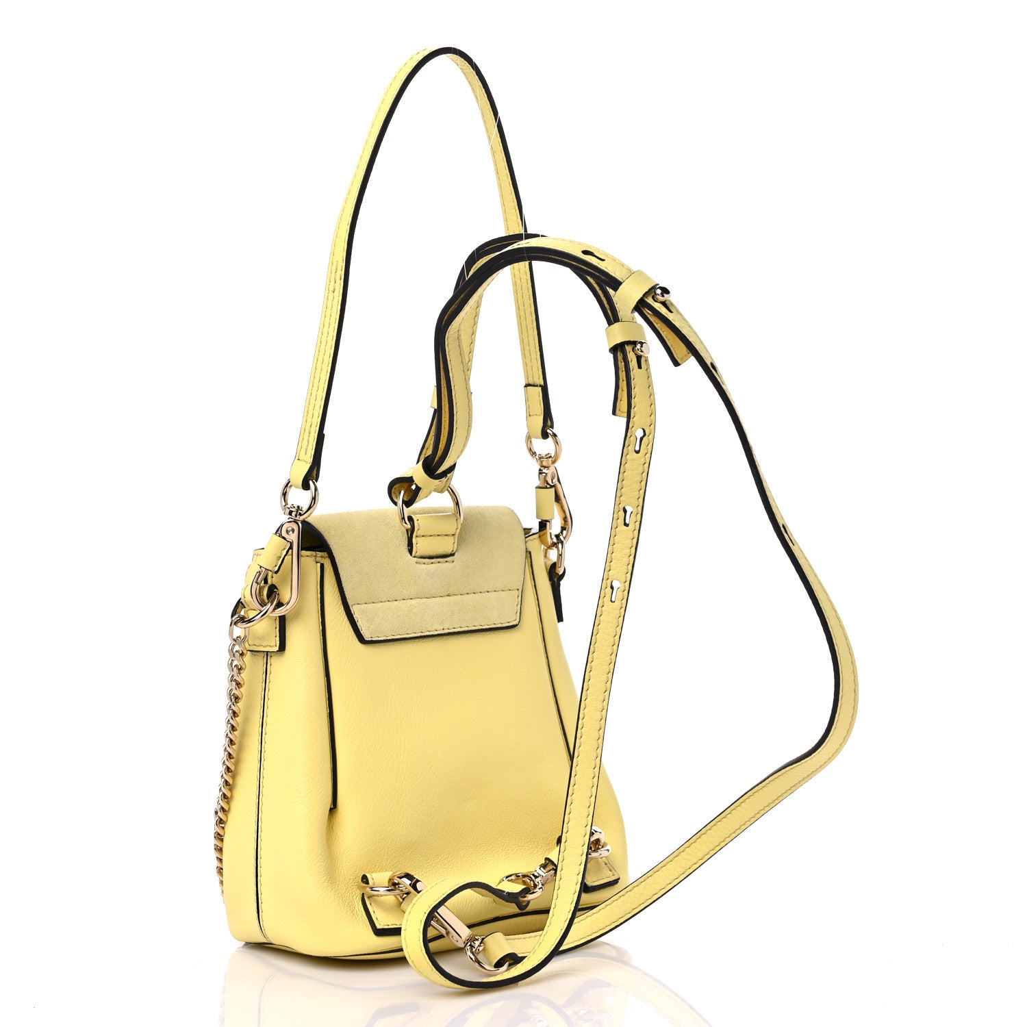 Chloe Suede Calfskin Mini Faye Backpack Lemonade 3 of 12