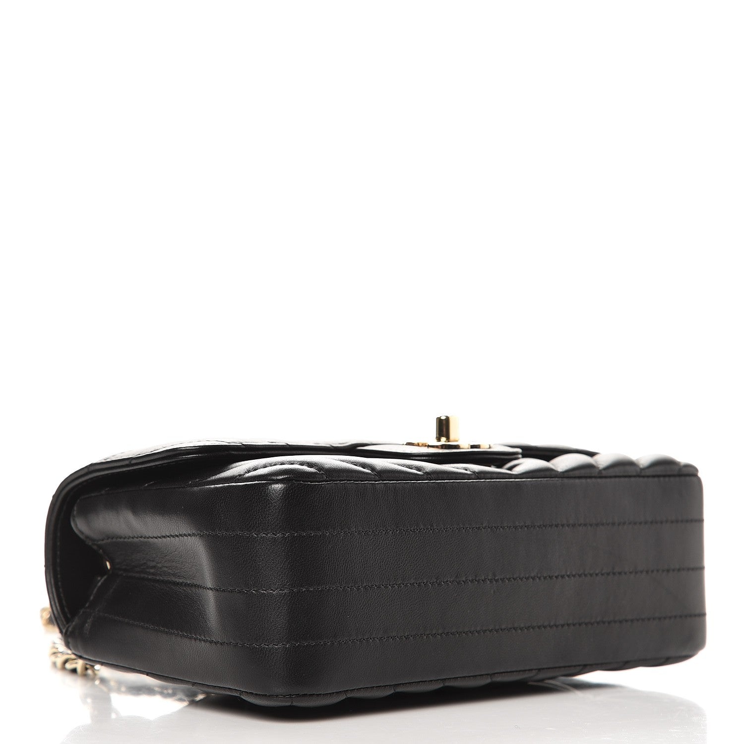 Chanel Lambskin Chevron Quilted Mini Rectangular Flap Black 4 of 8
