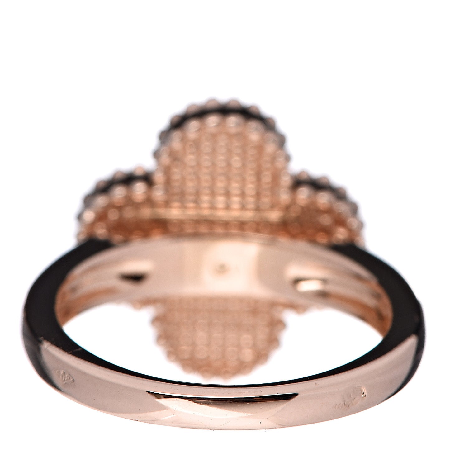 18K Rose Gold Diamond Vintage Alhambra Ring 50 5.5