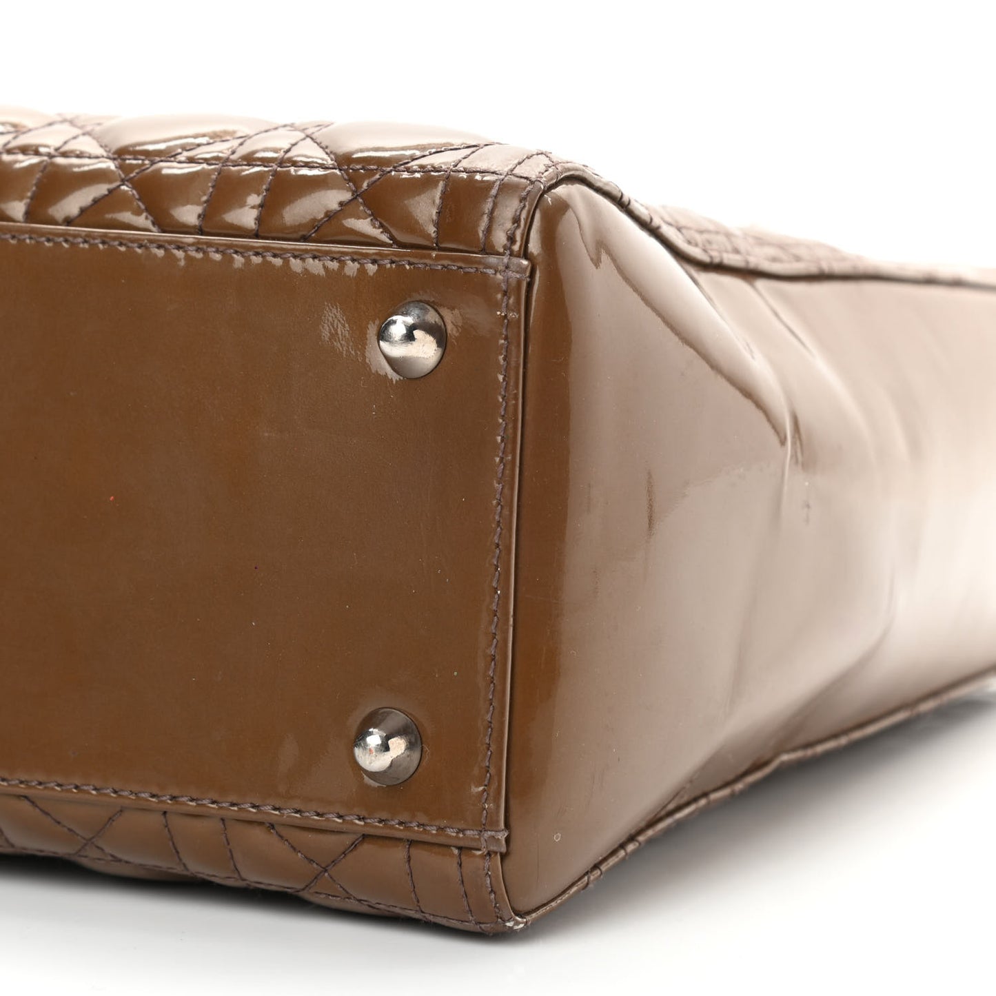 Patent Cannage Large Lady Dior Brown