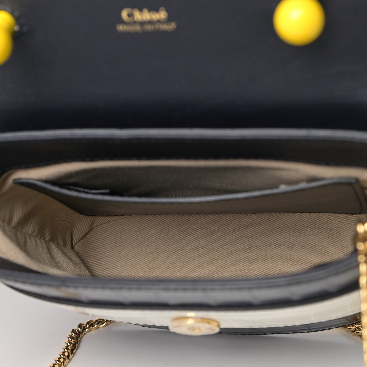 Calfskin Crocodile Embossed Small Aby Lock Full Blue