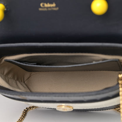 Chloe Calfskin Crocodile Embossed Small Aby Lock Full Blue 4 of 4
