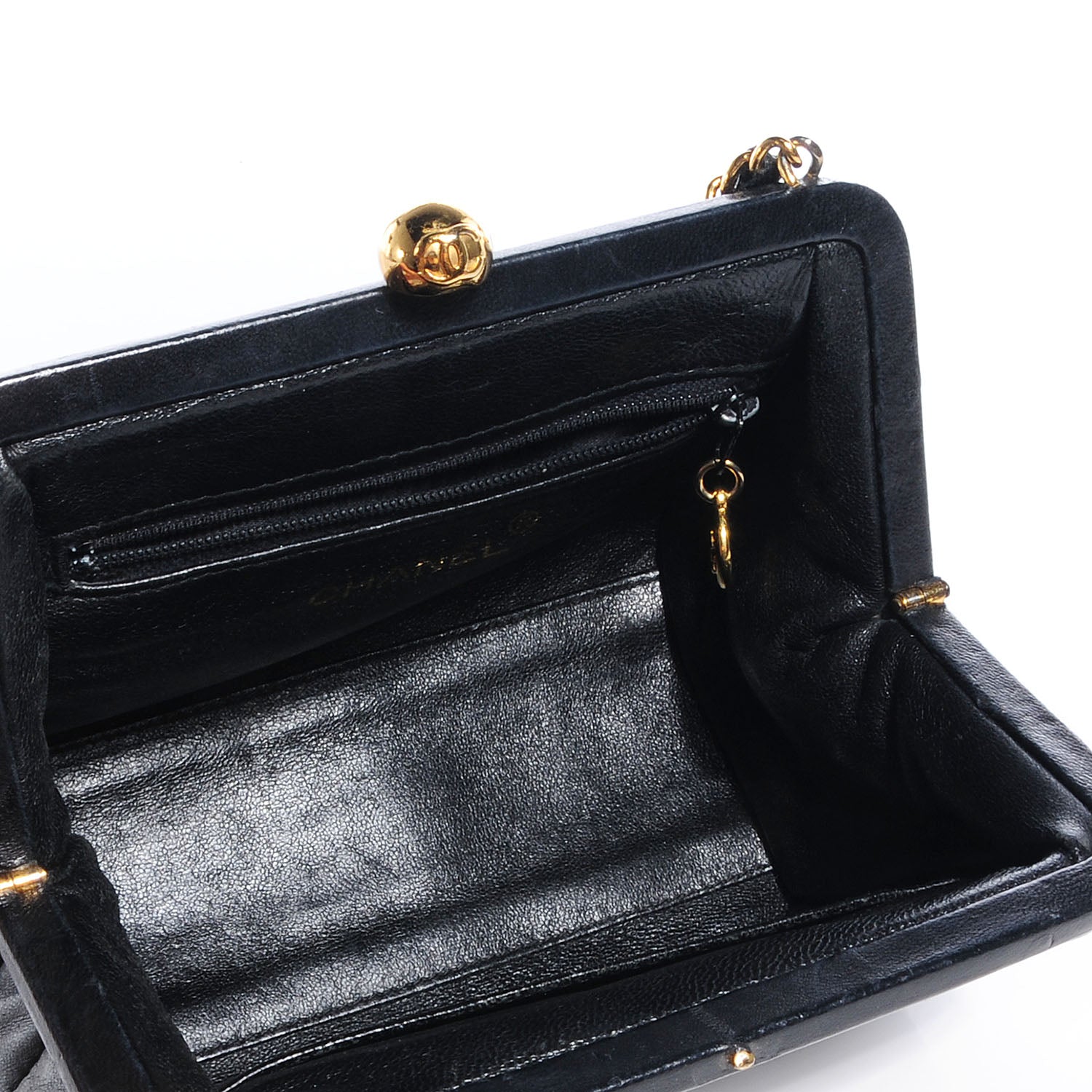 Chanel Lambskin Quilted Framed Evening Bag Black 5 of 8