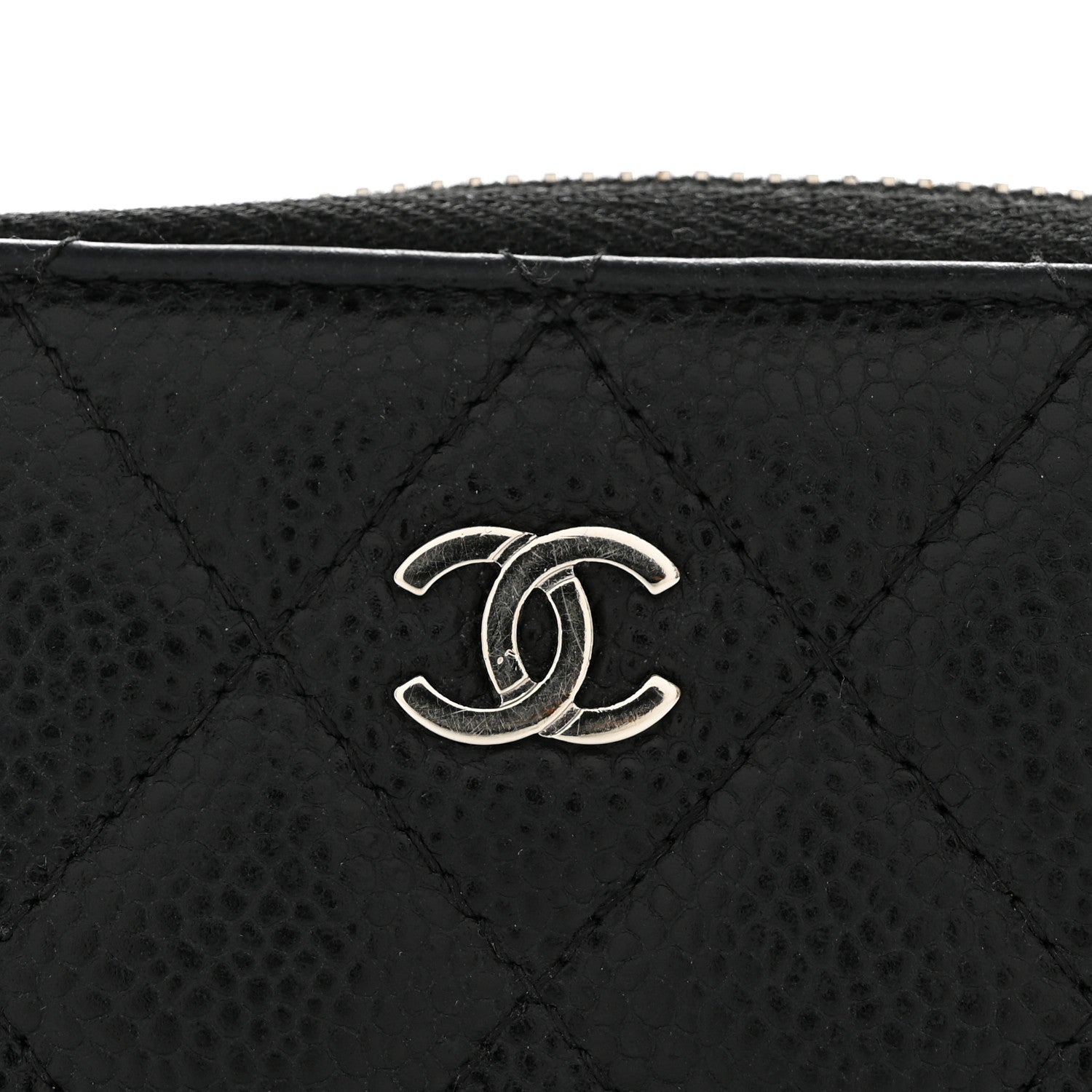 Chanel Caviar Quilted Zip Coin Purse Black 10 of 10