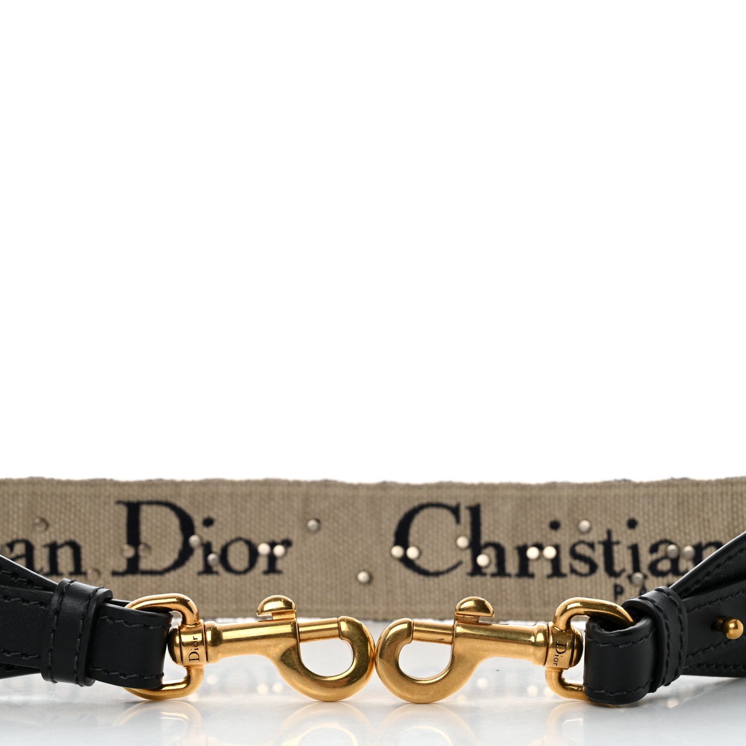 Christian Dior Oblique Studded Shoulder Strap Blue 4 of 5