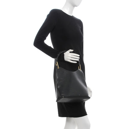 Gucci Calfskin Bamboo Handle Shoulder Bag Black 2 of 20