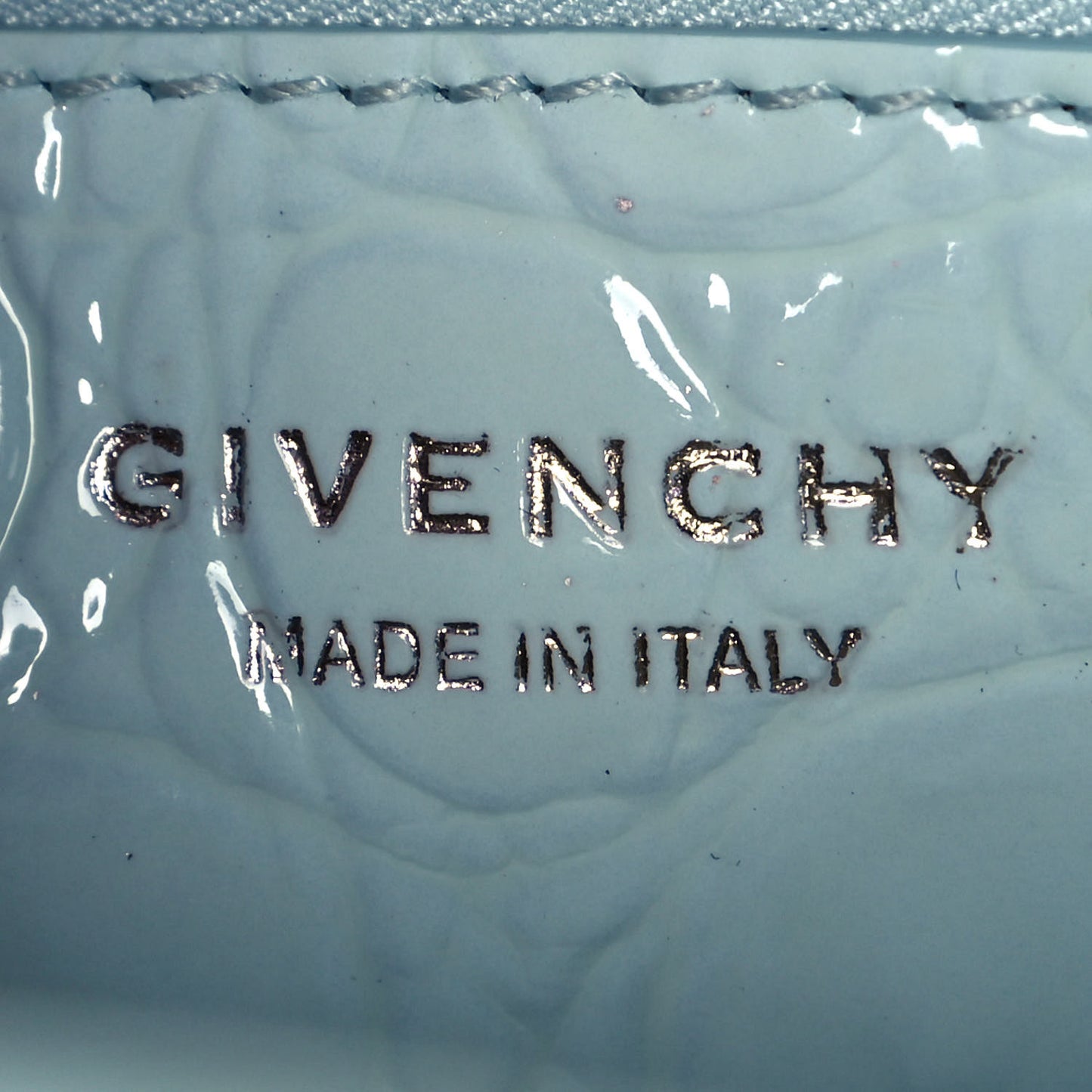 Calfskin Crocodile Embossed Mini Antigona Lock Sky Blue