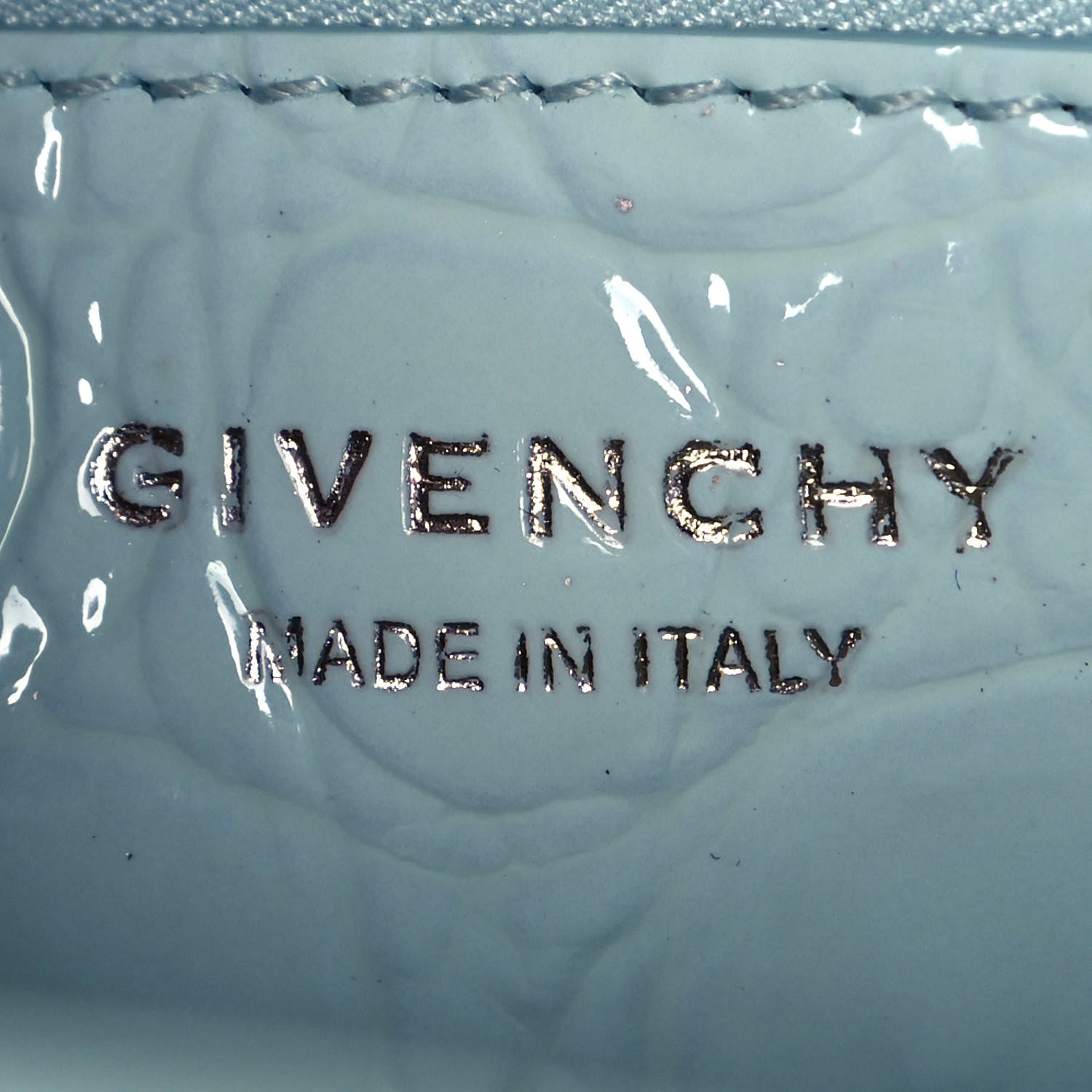 Givenchy Calfskin Crocodile Embossed Mini Antigona Lock Sky Blue 7 of 15
