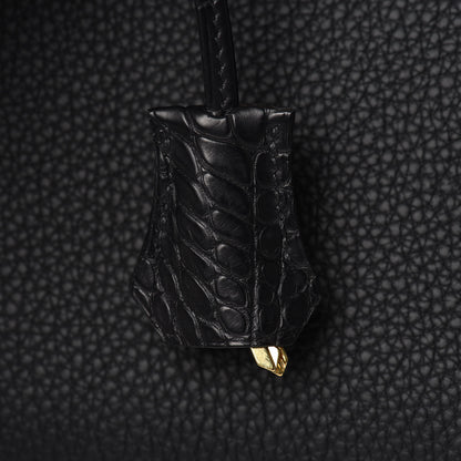 Hermes Togo Matte Alligator Birkin Touch 30 Black 31 of 37