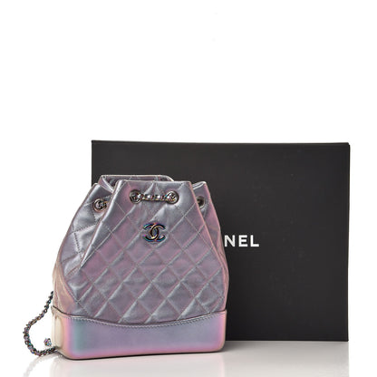 Chanel Iridescent Lambskin Calfskin Quilted Gabrielle Backpack Light Purple 8 of 8