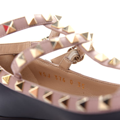 Valentino Garavani Nappa Rockstud Cage Ballerina Flats 35 Black Poudre 10 of 11