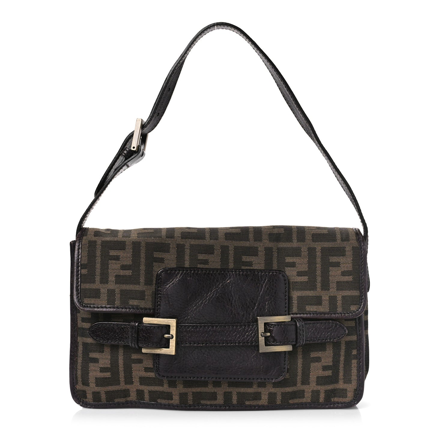 Zucca Calfskin Shoulder Bag Tobacco