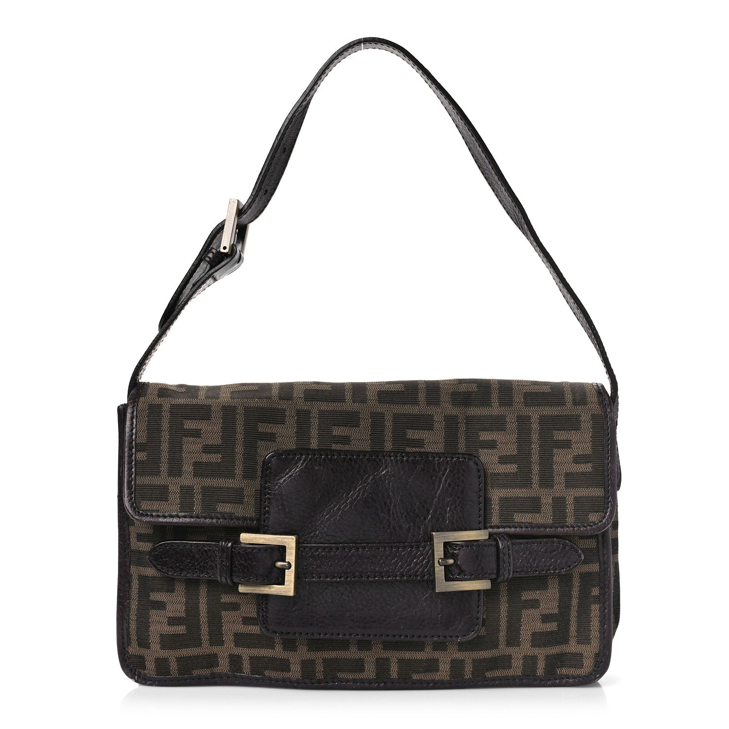 Fendi Zucca Calfskin Shoulder Bag Tobacco 1 of 11
