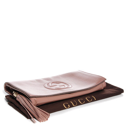 Gucci Soft Patent Medium Soho Clutch Dark Cipria 4 of 7