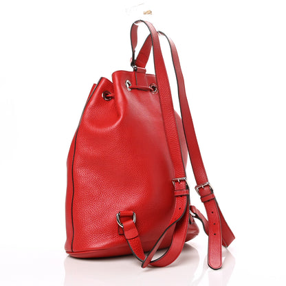 Gucci Pebbled Calfskin Small Soho Drawstring Backpack Tabasco Red 2 of 6