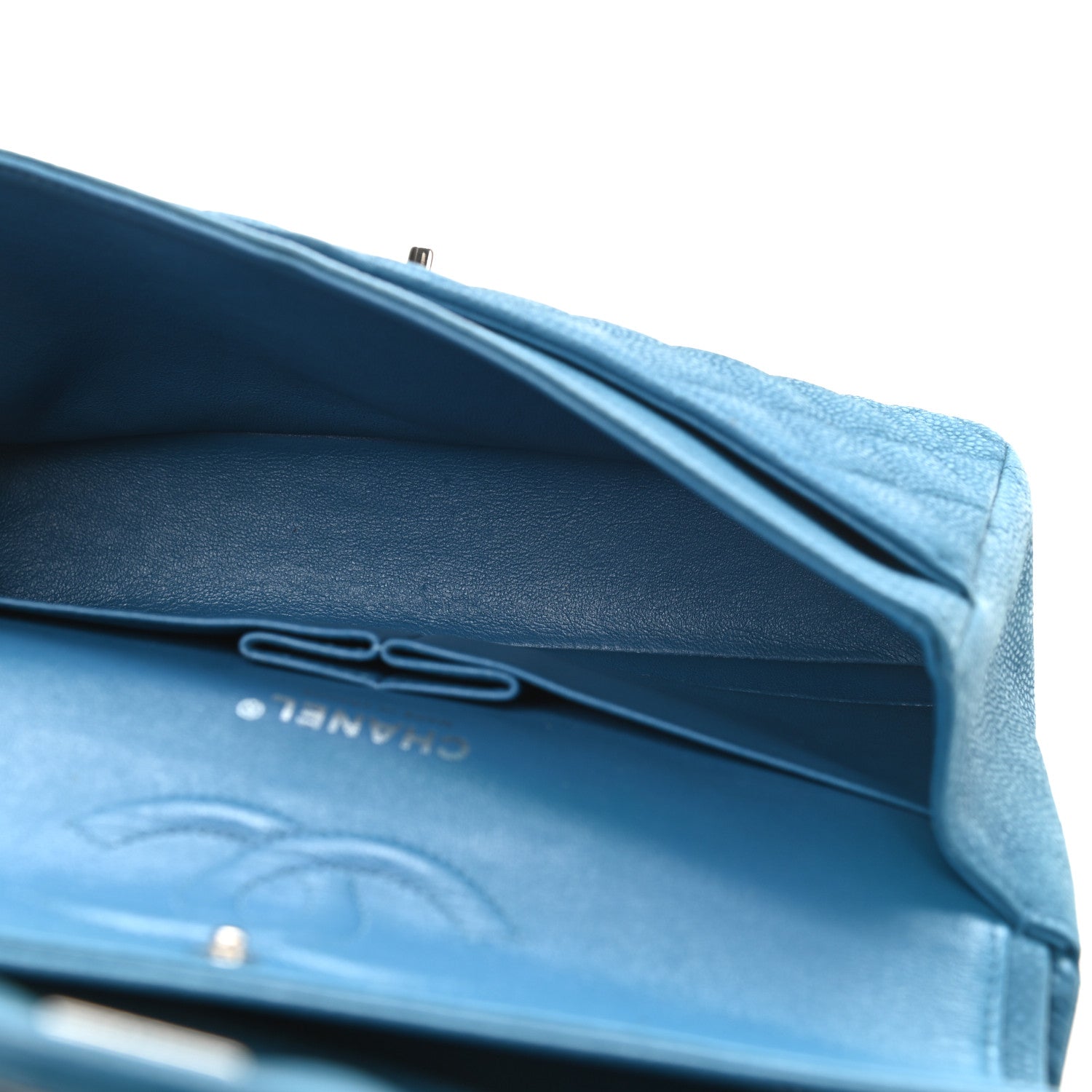 Chanel Iridescent Caviar Quilted Medium Double Flap Blue 4 of 10