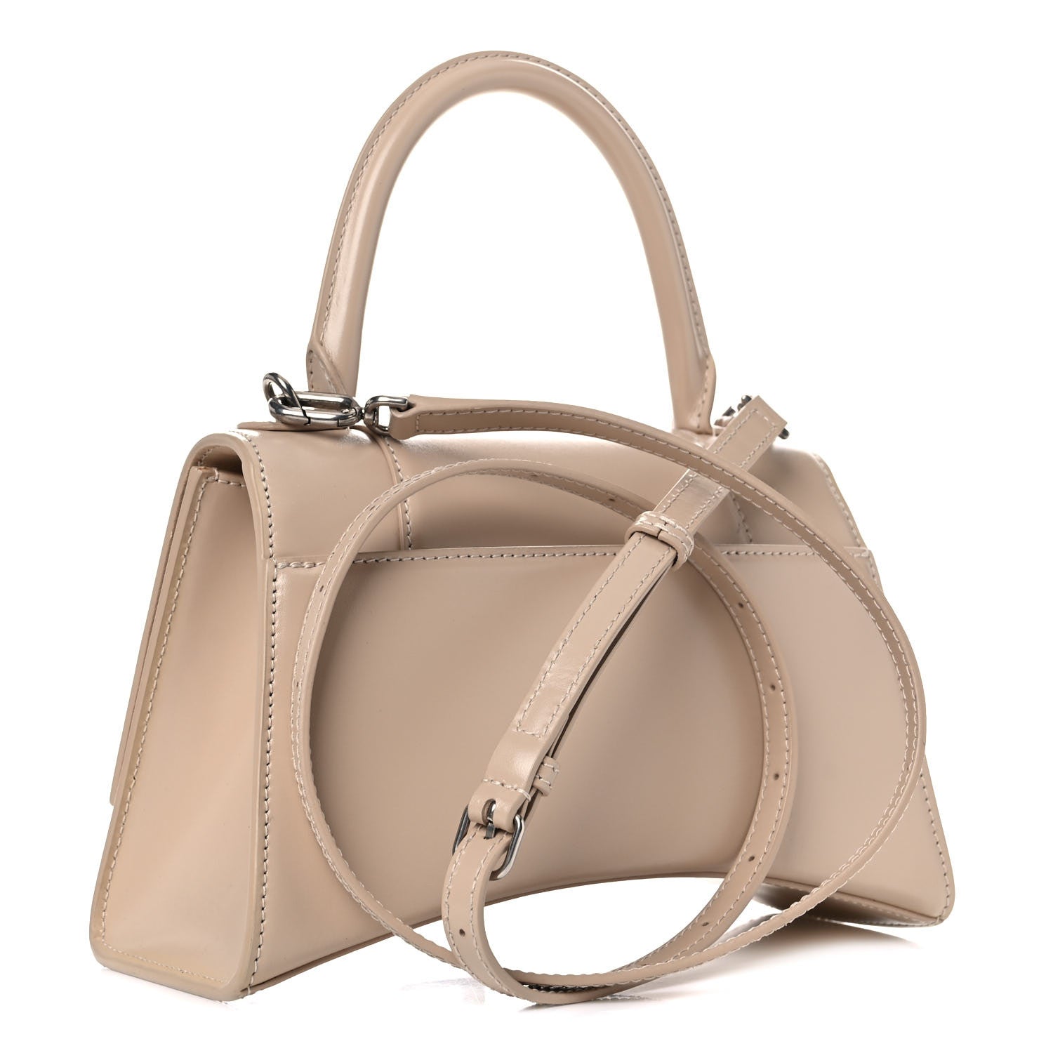 Balenciaga Shiny Box Calfskin Small Hourglass Top Handle Bag Light Beige 3 of 15