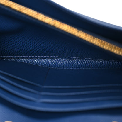 Prada Saffiano Metal Oro Chain Wallet Bleuette 7 of 18