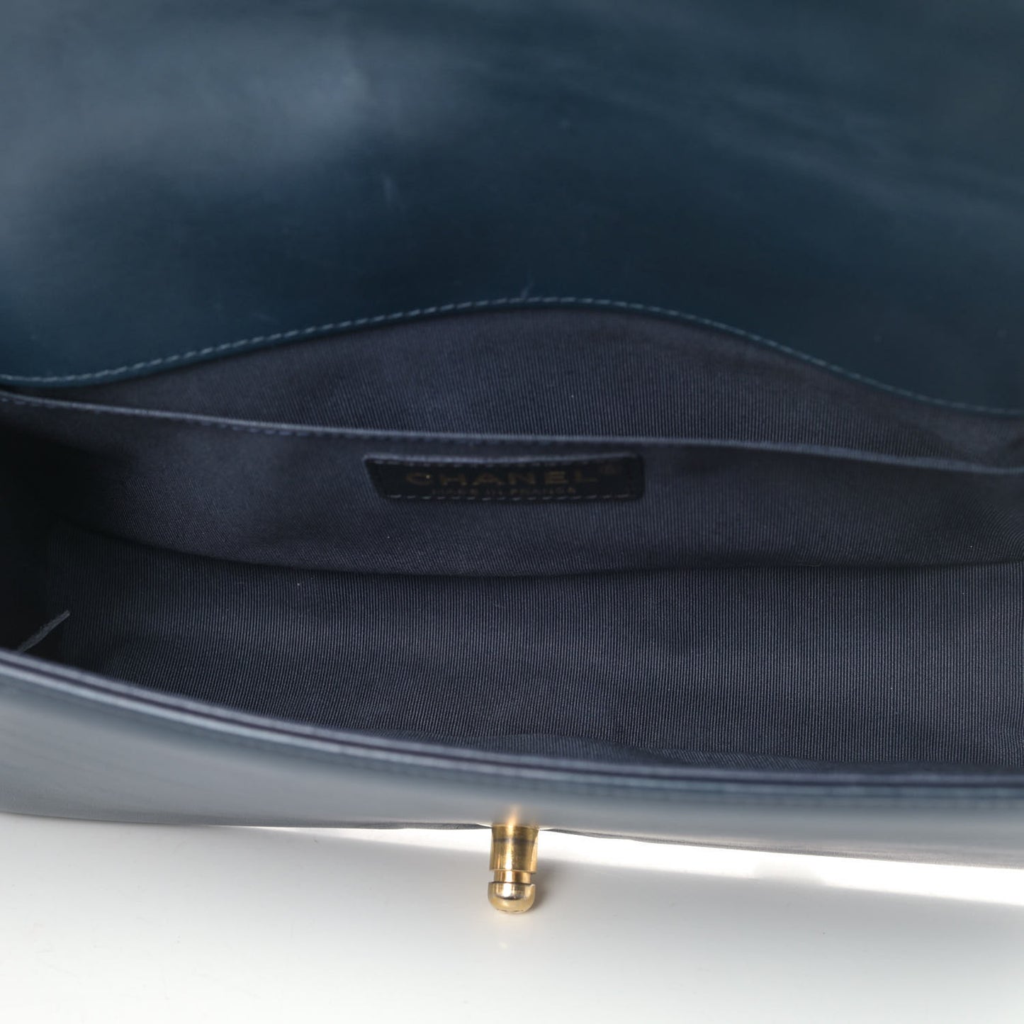 Lambskin Quilted Medium Boy Flap Dark Navy
