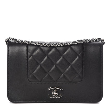 Chanel Sheepskin Quilted Mademoiselle Vintage Wallet On Chain WOC Black 1 of 17