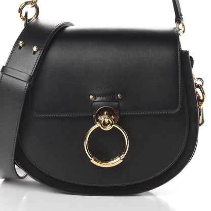 Chloe Calfskin Suede Large Tess Bag Black 7 of 9