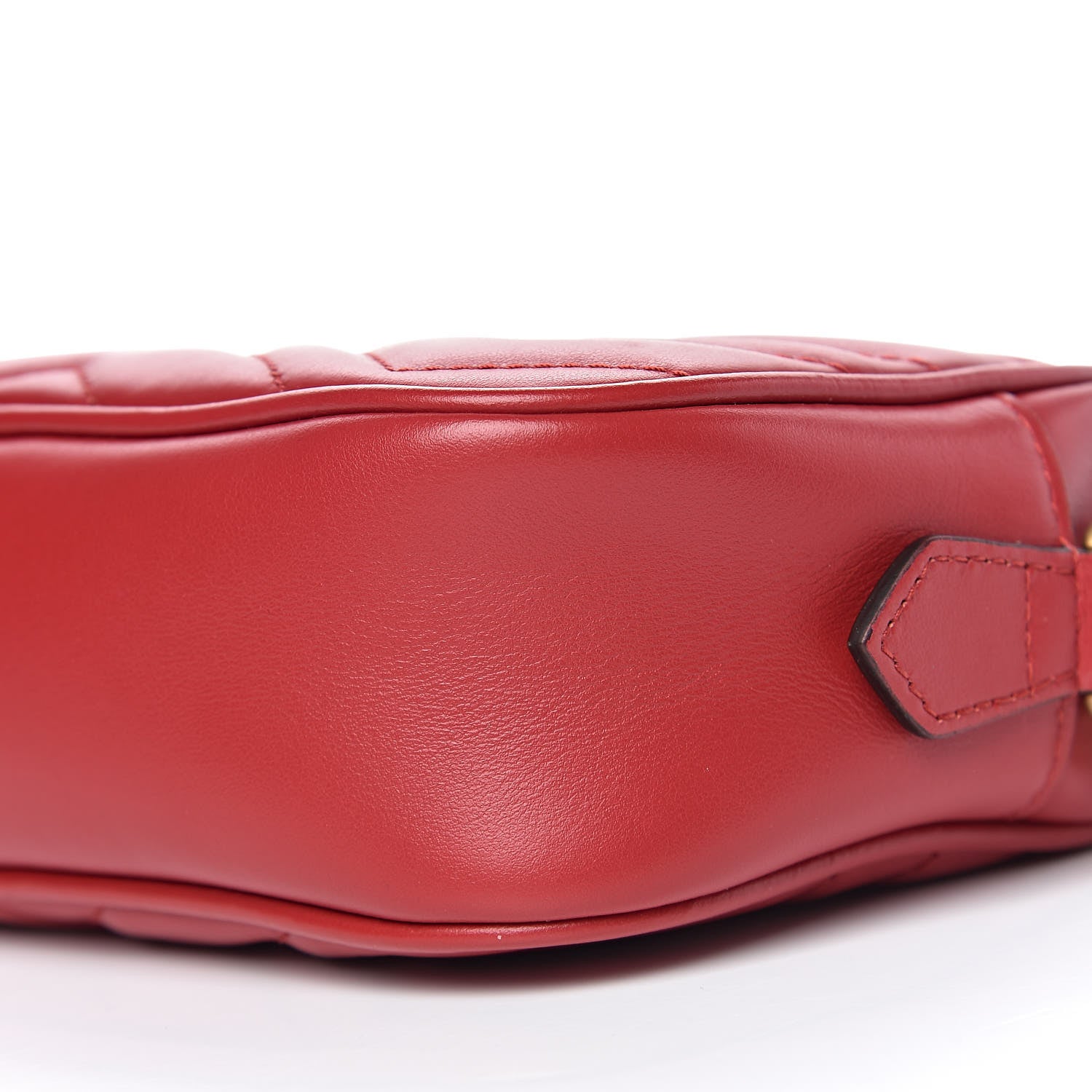 Gucci Calfskin Matelasse Mini GG Marmont Chain Shoulder Bag Hibiscus Red 8 of 8